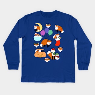 Foxes! Kids Long Sleeve T-Shirt